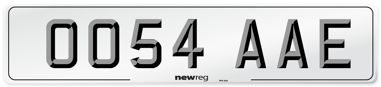 OO54 AAE Number Plate from New Reg